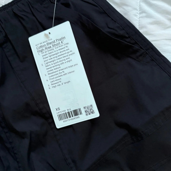 🆕🖤 Lululemon Cotton Blend Poplin High Rise Short - Black - Picture 4 of 9